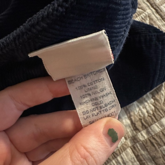 Vintage Birdwell Beach Britches corduroy shorts in a dark navy blue color - Picture 8 of 8